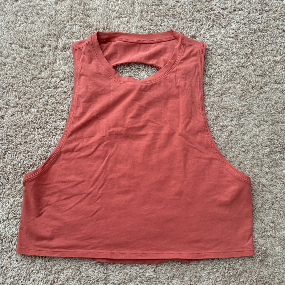 Lululemon Cut Back Crop Tank Rustic Coral size 4 - Picture 4 of 6
